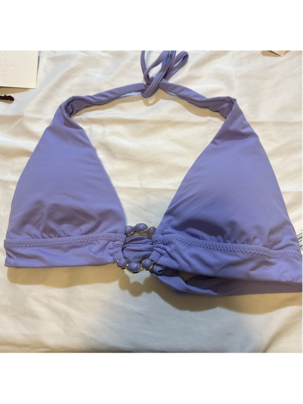 Becca Women's Marble Canyon Ring Halter Swim Top Size Med